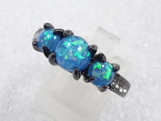 JAPANESE KIMONO / ANTIQUE COLORED STONE RING (SIZE 24)